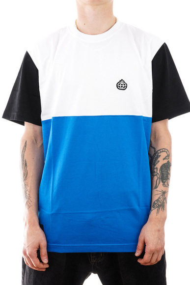 Elade T-Shirt - Colour Block weiß/frisches blau/schwarz