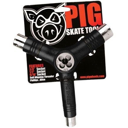 Skateboard Schlüssel Schwein Schwarz
