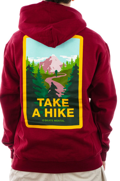 Skate Mental Sweatshirt - Take A Hike (weinrot)