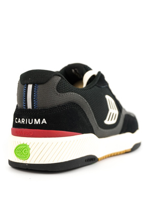 Cariuma Schuhe - Uba Pro Schwarz Wildleder und Mesh Elfenbein Logo Rot Sneaker
