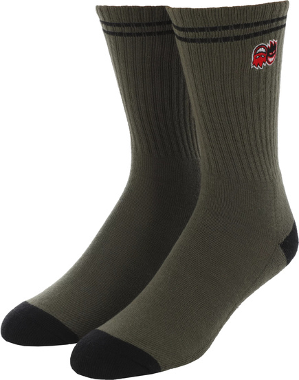 Spitfire Socken - Bighead Gestickter Streifen Wirbel (Schwarz/Rot)