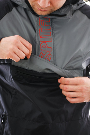 Spitfire Jacket - Hombre Anorak schwarz/grau/rot