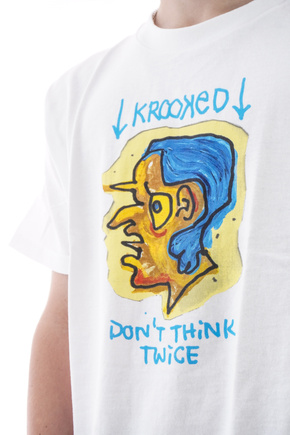 T-shirt Krooked - Blauer Denker (weiß)