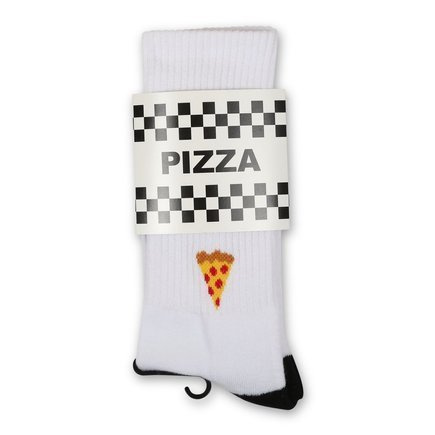 Pizza Socken - Emoji weiß