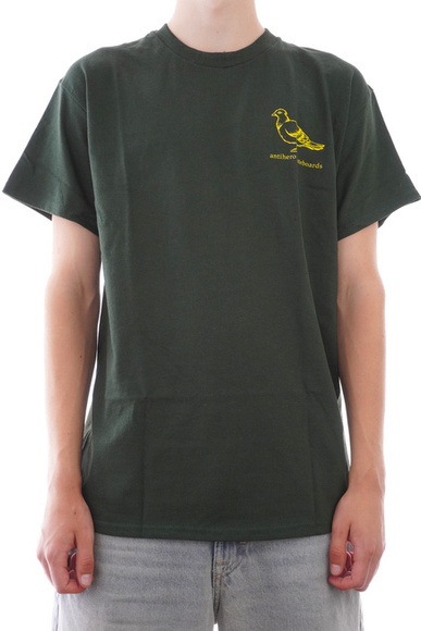 Antihero T-Shirt - Basic Pigeon waldgrün/gelb