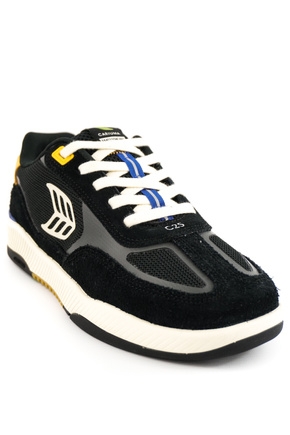 Cariuma Schuhe - Skategoat C25 Pro Schwarz Wildleder und Mesh Elfenbein Logo Gelb Sneaker
