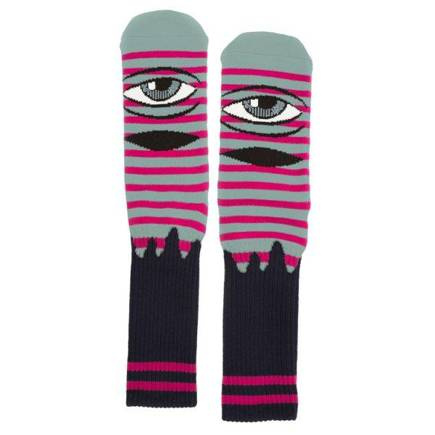 Toy Machine Socken - Sect Eye Stripe (salbei/rosa)