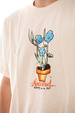 T-shirt Krooked - Blaue Blumen Natürlich