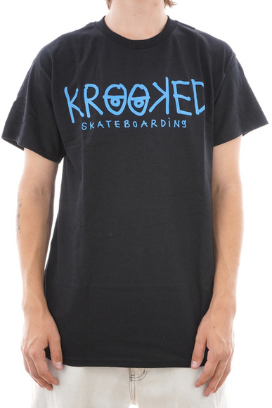 T-shirt Krooked - Augen (schwarz/blau)