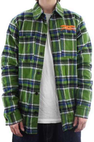 Antihero Jacke - Basic Eagle Flannel (grün/blau)