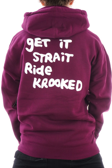 Krooked Sweatshirt - Straight Eyes Zip (kastanienbraun/schwarz/weiß)