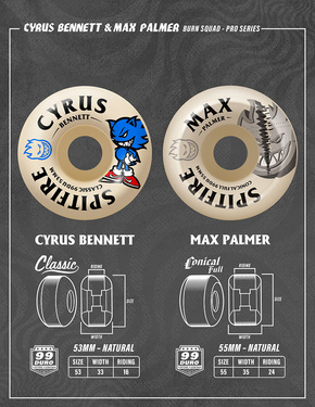 Spitfire Wheels - F4 99du Classic Cyrus Bennett Burn Squad (natur)