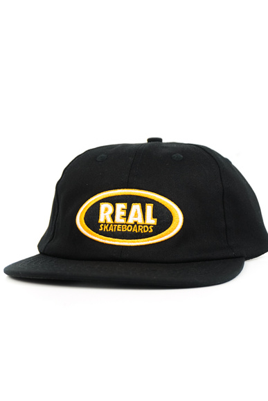Real - Oval Emb Strapback Kappe (schwarz/orange)