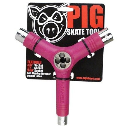 Skateboard Schlüssel Schwein Rosa