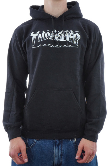 Thrasher x Antihero Sweatshirt - Kapuzentaube (schwarz)