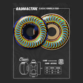 Spitfire Wheels - F4 99du Classic Swirl Radioactive (schwarz/blau)53mm