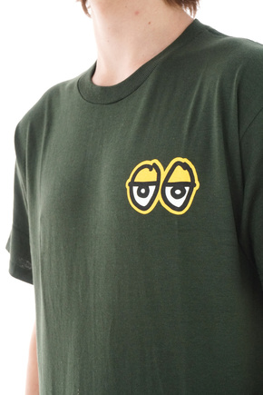Krooked t-shirt - Strait Eyes (waldgrün/gold)