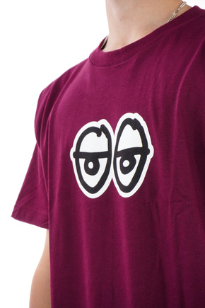 Krooked t-shirt - Eyes (weinrot/schwarz/weiß)