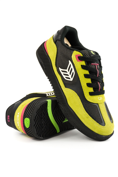 Cariuma Schuhe - Skategoat C25 Pro Lime Grün Wildleder Schwarz Mesh Elfenbein Logo Rosa Sneaker