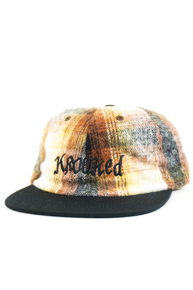 Krooked Baseballmütze - Double Ok Script Hut (Flanell/Schwarz)