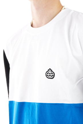 Elade T-Shirt - Colour Block weiß/frisches blau/schwarz
