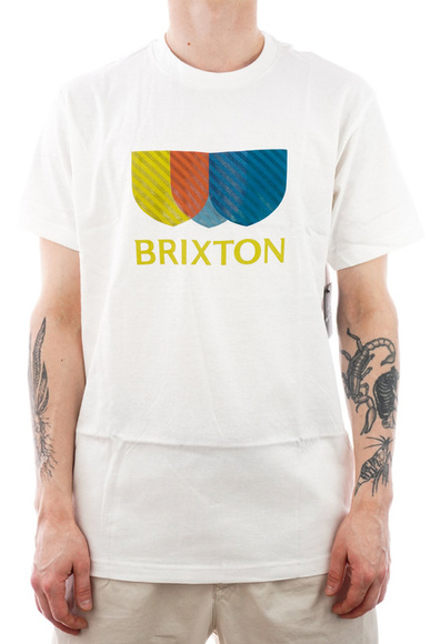 BRIXTON - Alton-Streifen-T-Shirt (weiß)