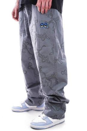 Krooked Hosen - Style Eyes Ripstop Double Knee grau