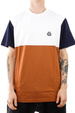 Elade T-Shirt - Colour Block weiß/braun/navy blau