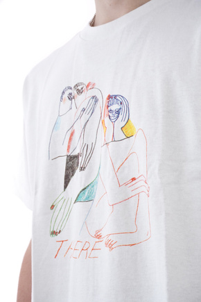 T-shirt THERE - Garn (weiß/mehrfarbig)