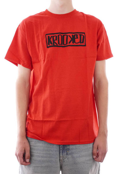 Krooked t-shirt - Box rot/schwarz