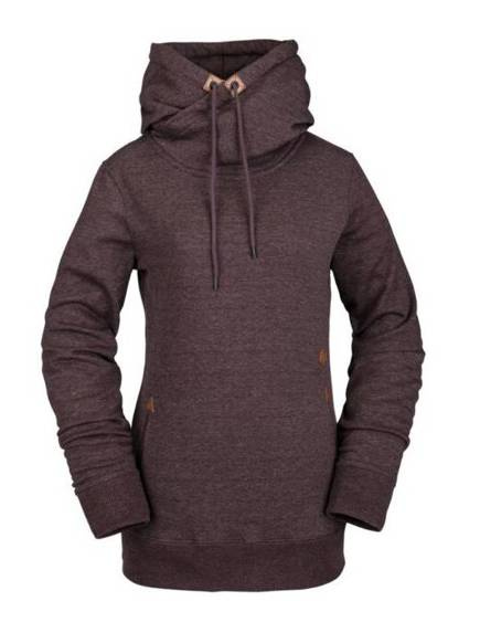 Damen Snowboard Sweatshirt Volcom - Tower HD Schwarz Rot
