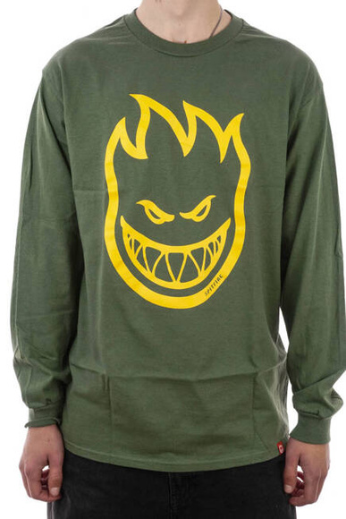Spitfire Longsleeve - BigHead Militärgrün/Gold