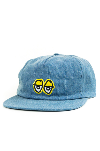 Krooked Baseballkappe - Eyes Snapback (gewaschener Jeansstoff)