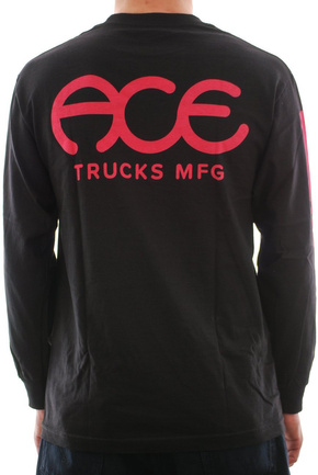 Ace - Retro-Jersey-Langarmshirt schwarz