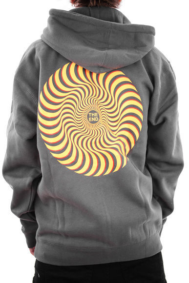 Spitfire Sweatshirt - Zip Flames Script (schwarz)