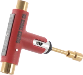 Silberner Skateboard-Schlüssel - (rot/gold)