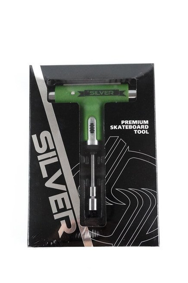 Skateboard Schlüssel Silber - Grün