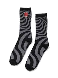 Spitfire Socken - Bighead Gestickter Streifen Wirbel (Schwarz/Rot)