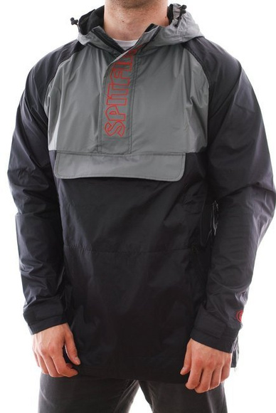 Spitfire Jacket - Hombre Anorak schwarz/grau/rot
