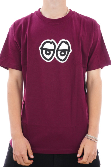 Krooked t-shirt - Eyes (weinrot/schwarz/weiß)