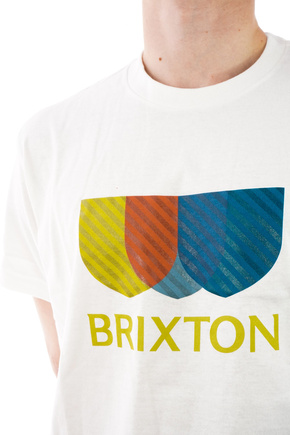 BRIXTON - Alton-Streifen-T-Shirt (weiß)