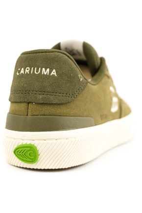 Cariuma Schuhe - Luan Pro Olive Grün Wildleder Elfenbein Logo Burnt Olive Sneaker