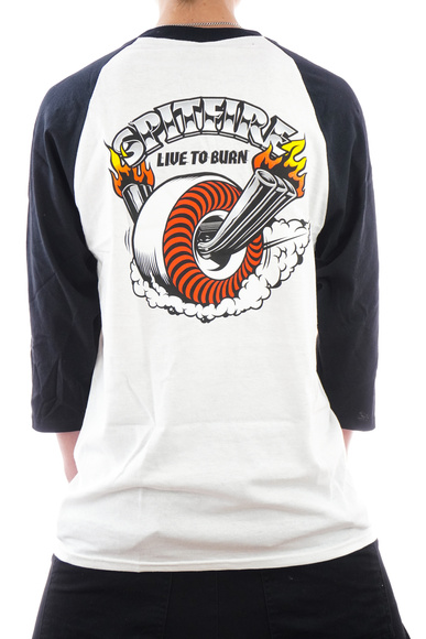 Spitfire 3/4 Longsleeve - Burnout (weiß/schwarz/mehrfarbig)