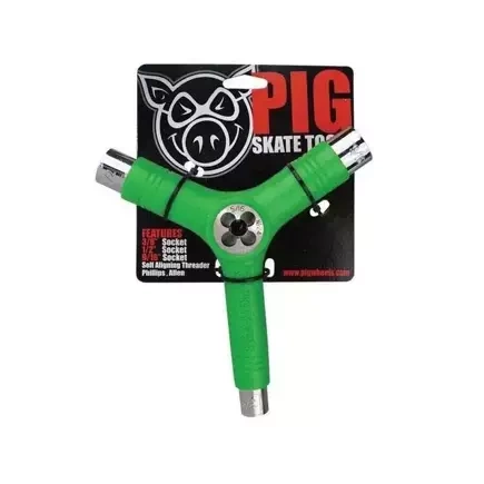 Skateboard-Schlüssel Schwein (grün)