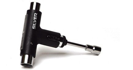 Skateboard-Schlüssel Silber - Premium Tool - Schwarz